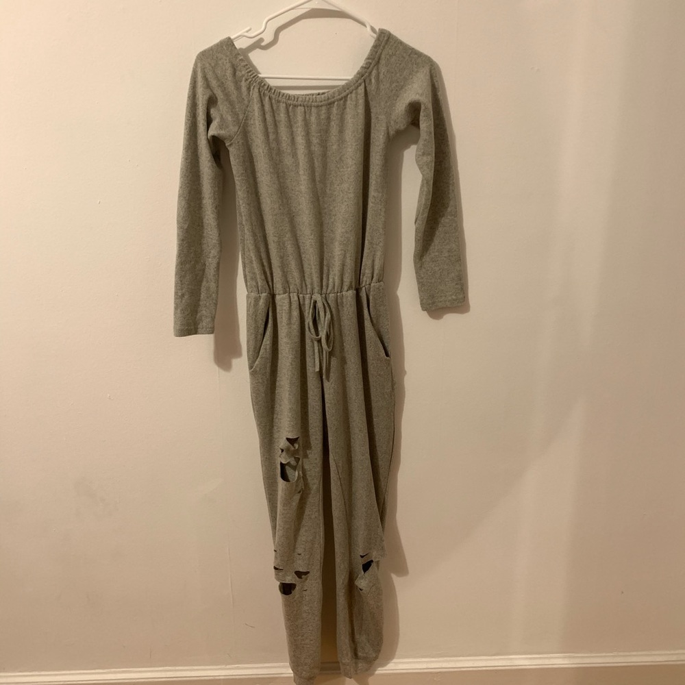 Gray Off-the-shoulder Romper